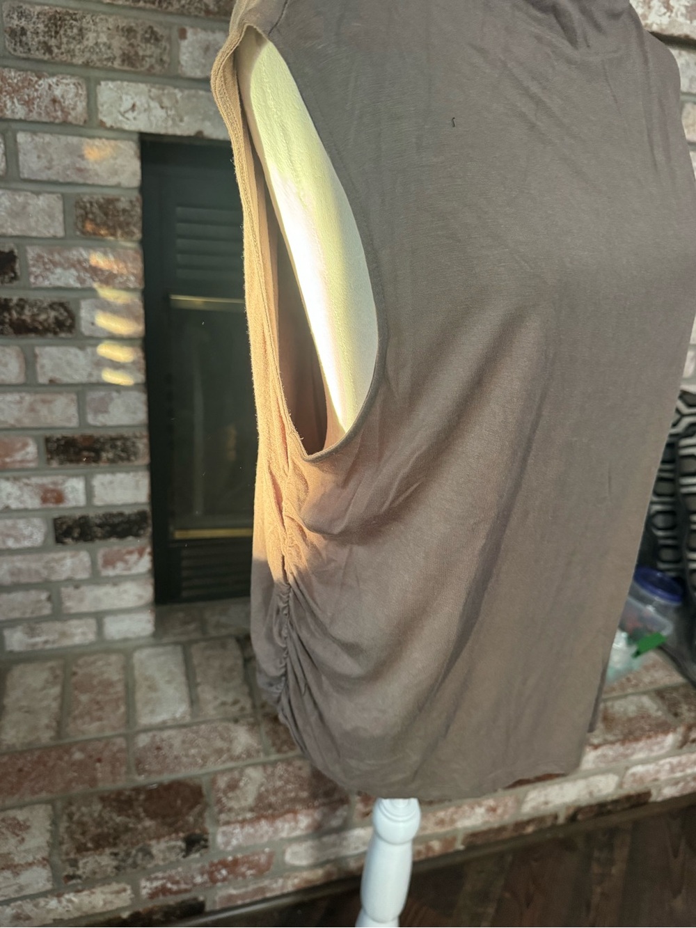 Set of 2 GAP Women's Sleeveless Luxe T Tank Tops - Black & Taupe - Picture 10 of 11